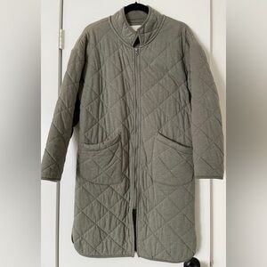 Z Supply Women’s Ash Green Long Quilted Jacket